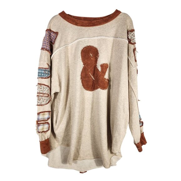 New Oli & Hali Womens Sweatshirt Oversized Rock and Roll Pockets Boho XL - Picture 1 of 6